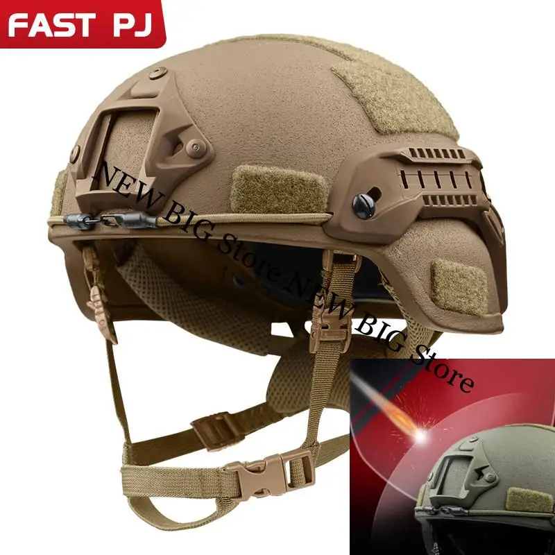 Casco táctico antibalas MICH UHMWPE, suspensión Wendy, NIJ IIIA