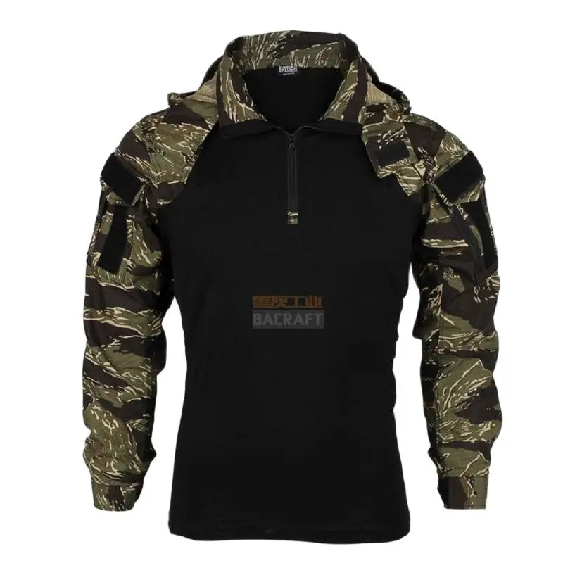 Camisa de caza táctica de camuflaje nocturno, uniforme de combate, al aire libre, equipo de uso para Airsoft, versión SP2