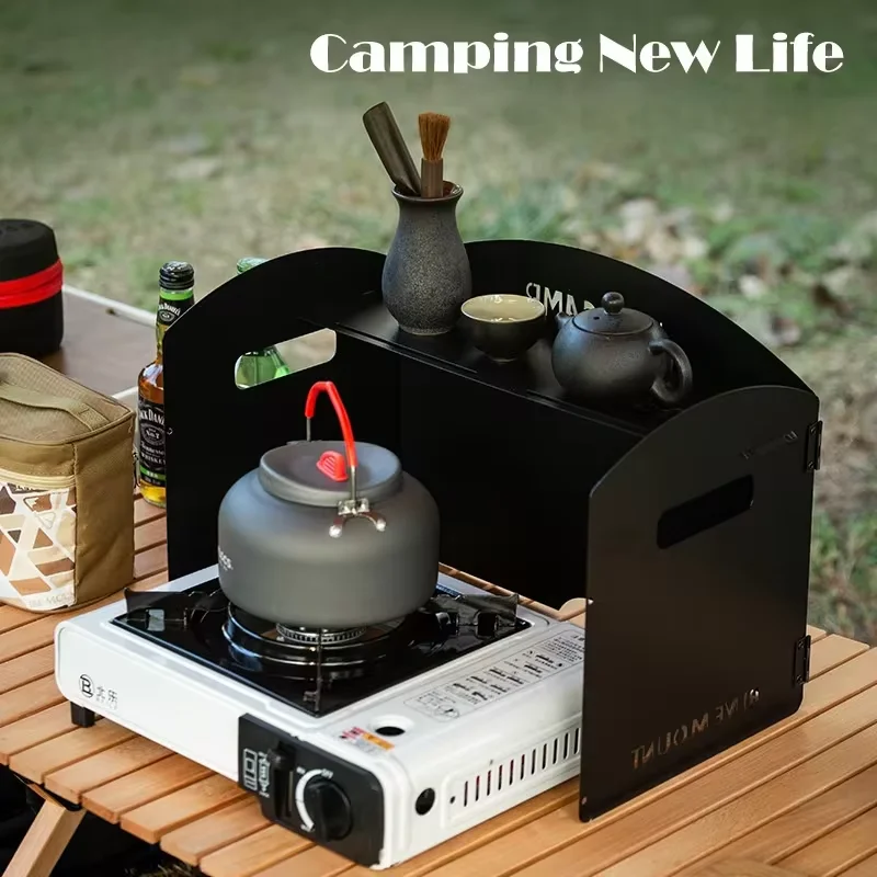 Estufa de casete plegable para exteriores, deflector de viento para acampar, estufa de picnic, cubierta a prueba de viento, partición, caja de tablero a prueba de viento w - imagen 3