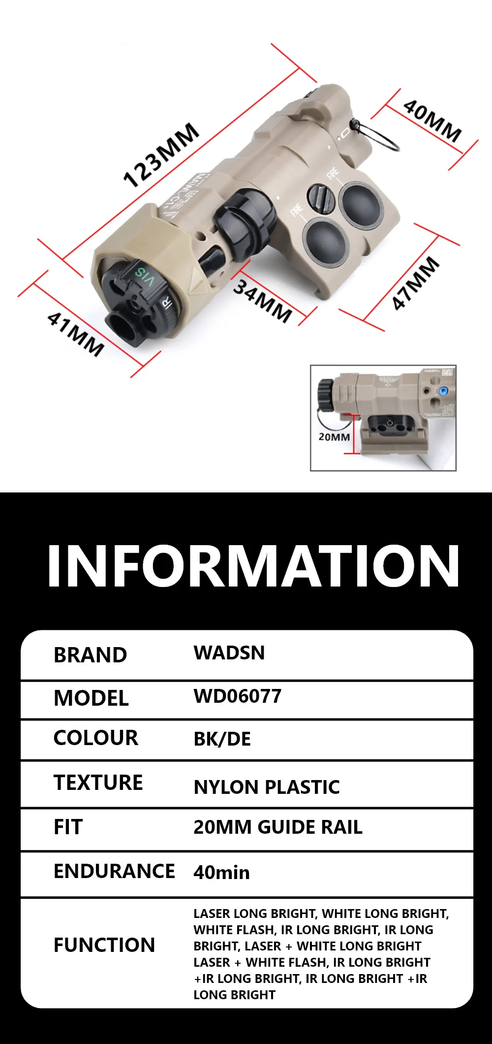 Un fondo blanco con una cámara e información al respecto