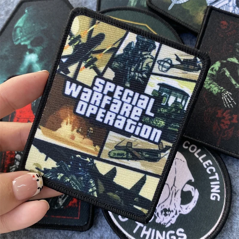 Insignia de moral militar de calavera táctica, parche de soldado de calavera, brazalete de gancho y bucle impreso, mochila, pegatina decorativa para ropa - imagen 4