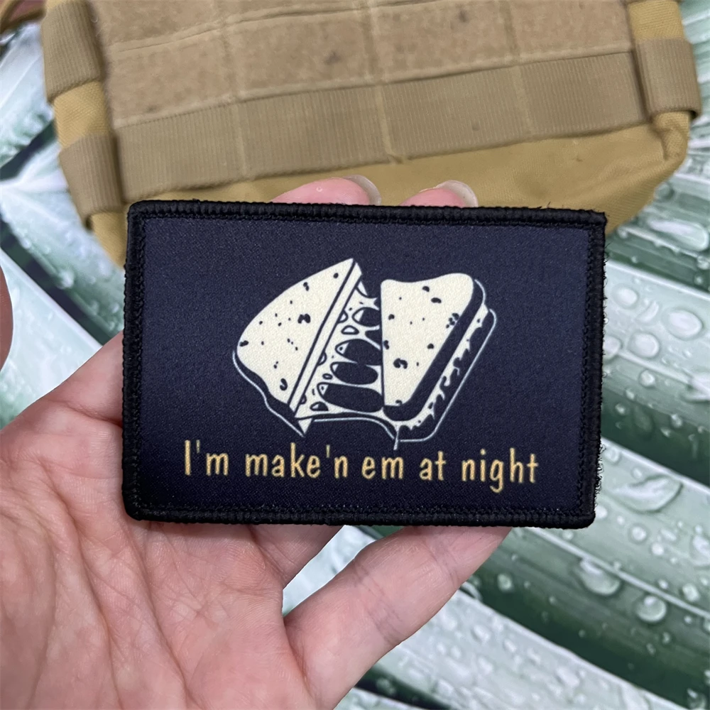 I'm make'em At Night parches, insignia de moral táctica, mochila militar, pegatina impresa de gancho y bucle - imagen 3