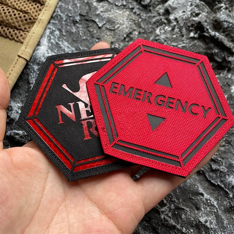 Insignia de moral reflectante, Parche de gancho y bucle de dibujos animados, mochila de emergencia con brazalete, equipo para exteriores, ropa, aplique de mochila - imagen 2