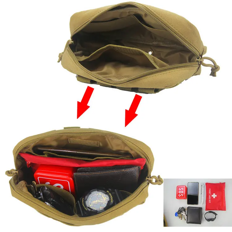 Bolsa Molle EDC, riñonera para acampar al aire libre, senderismo, herramientas de caza, accesorios, bolsas organizadoras médicas de utilidad pequeña - imagen 5