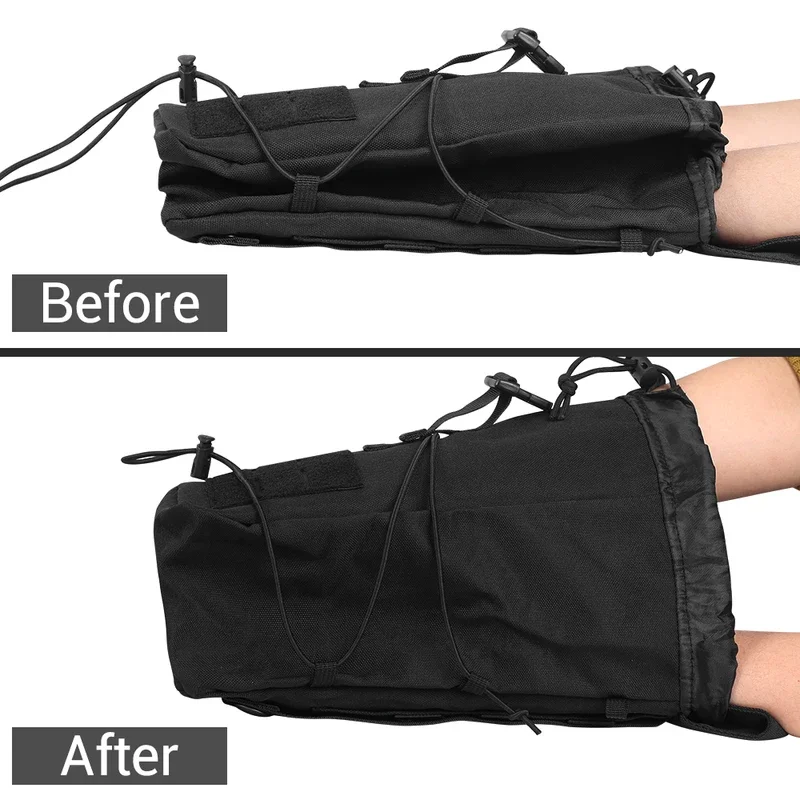 Bolsa de basura táctica Molle de gran capacidad, estuche de reciclaje de utilidad de revista con cordón, cinturón, bolsa de cintura - imagen 5