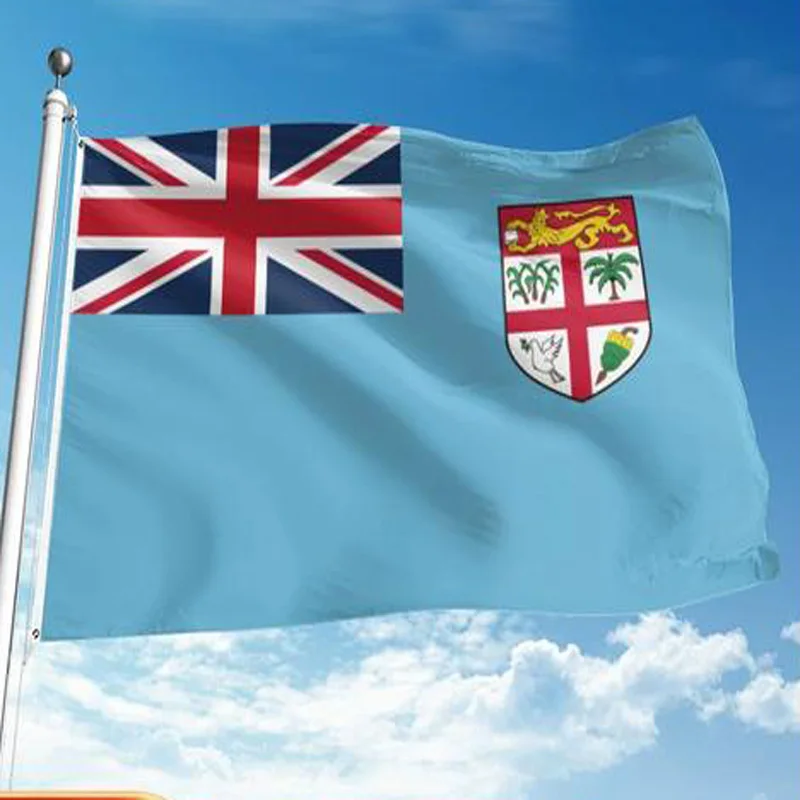5 unids/lote bandera nacional de Fiji 90x150cm bandera de Fiji la República de Fiji bandera nacional Matanitu Tugalala o Viti al por mayor - imagen 2