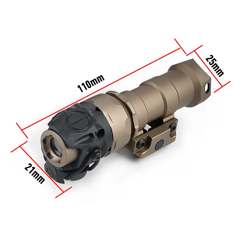 Linterna táctica KIJIK1 versión IR mejorada, luz de explorador Airsoft, interruptor de presión de doble función compatible con riel Picatinny de 20mm - imagen 5