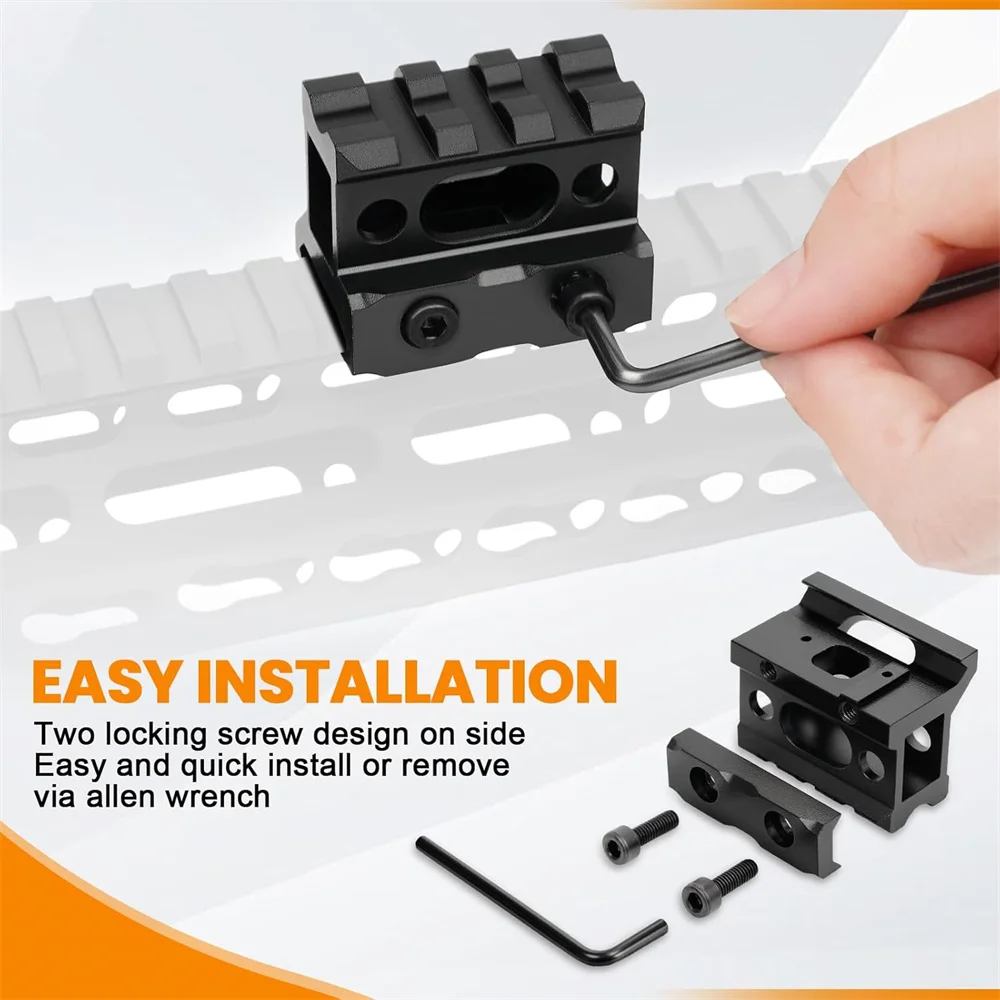 Soporte elevador Picatinny de 3 ranuras, soporte de Base elevador de alcance, soporte adaptador de 20mm, montaje de perfil alto de 1 "para accesorio de pistola de riel Picatinny - imagen 4