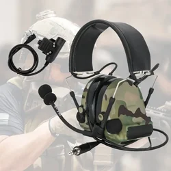Auriculares tácticos Ptt con reducción de ruido, cascos electrónicos militares Airsoft TacticalCII, protección auditiva, caza, tácticos