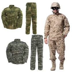 Uniforme de camuflaje táctico, chaqueta y pantalones de entrenamiento BDU, traje de combate, trajes Ghillie, equipo de Paintball, ropa