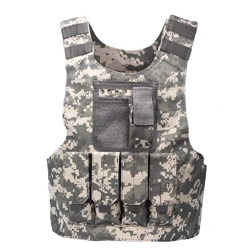 Chaleco de camuflaje para niños, chaleco de combate transpirable resistente con múltiples bolsillos, chaleco táctico de Paintball, uniforme de francotirador CS Gear - imagen 4