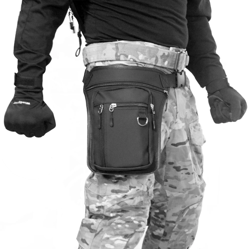 Bolsa para el muslo de cintura de Color sólido para hombre con diseño de correa desmontable, bolsa deportiva multifuncional con diseño de cremallera impermeable, para exteriores - imagen 2