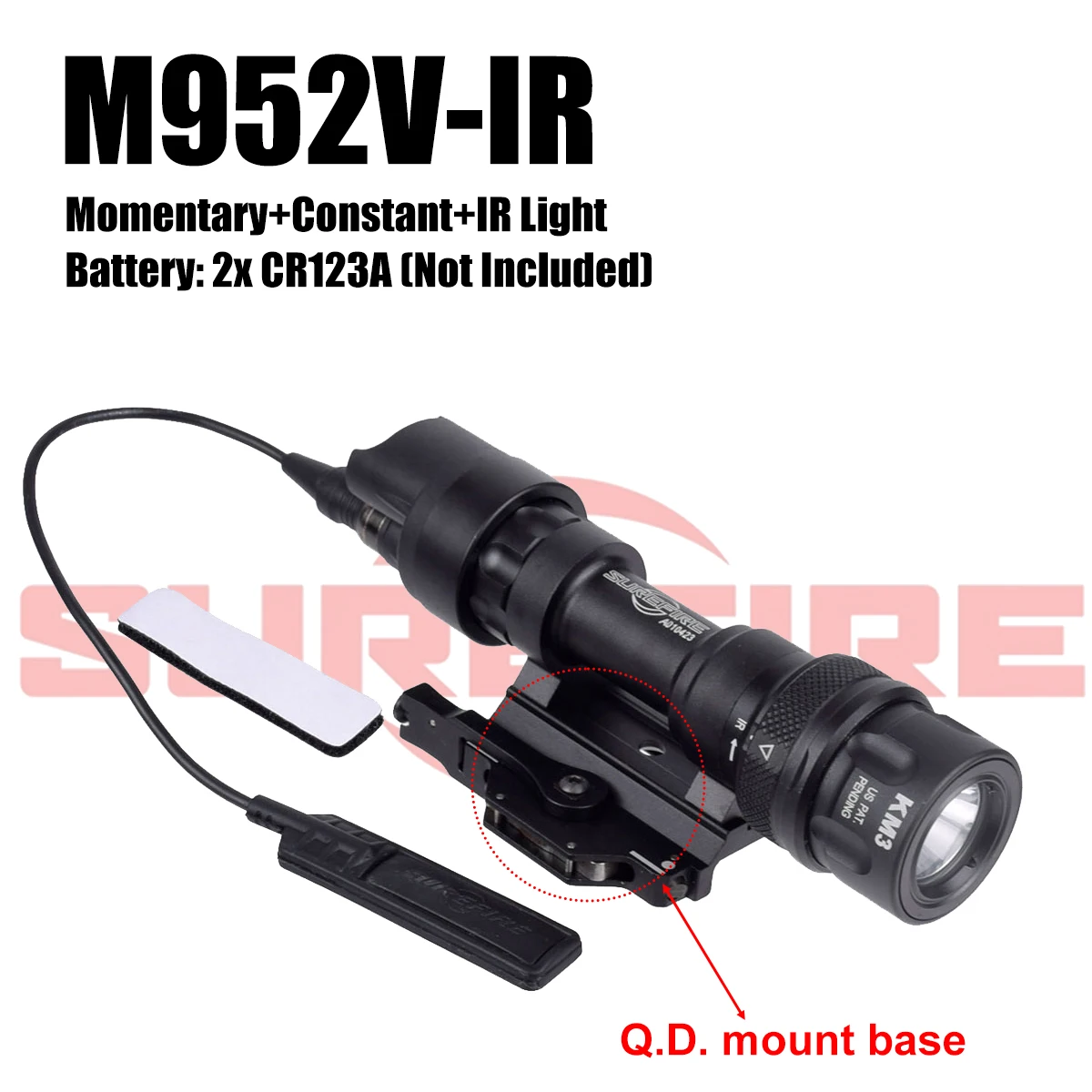 Linterna táctica Surefire M952 LED estroboscópico IR QD Picatinny - imagen 5