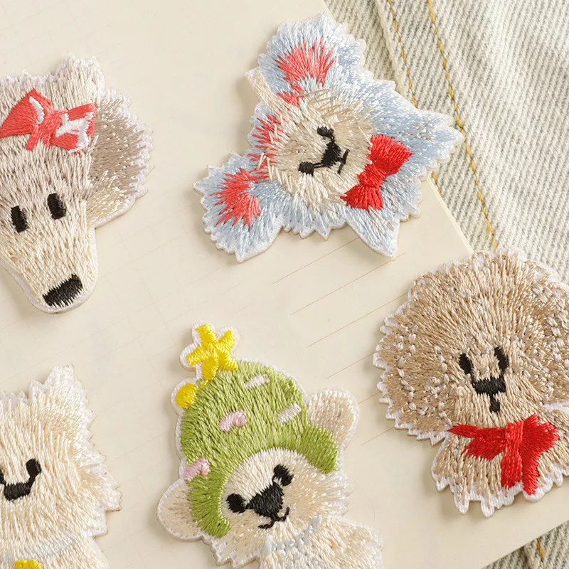 Parche bordado, pegatinas de cachorros de dibujos animados, lindos parches para perros, insignias de parche bordado DIY, parches para perros para ropa, mochila - imagen 3