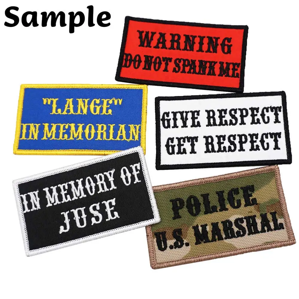 Parche bordado con nombre personalizado con dos líneas de texto para mochila de ropa, con respaldo de gancho o planchado - imagen 5