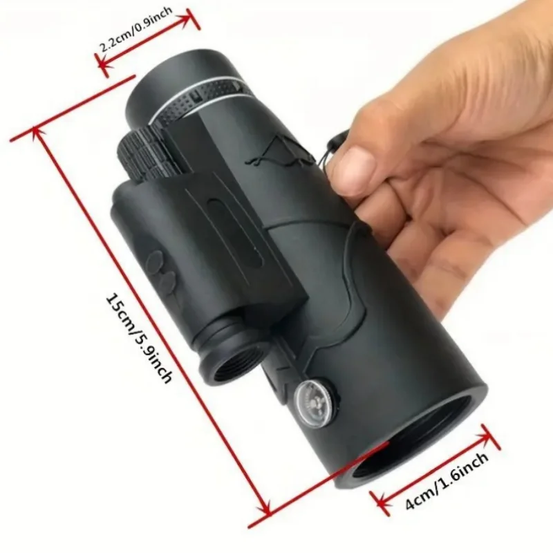 Potente telescopio Monocular 50X60, binoculares portátiles, telescopio de largo alcance, caza, Camping con trípode, Clip para teléfono - imagen 2