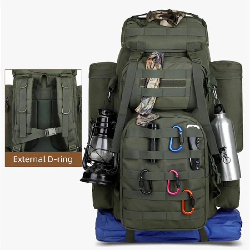 Mochila grande de escalada para acampar y montañismo, bolso de viaje para hombre, senderismo, multifunción, táctico, Molle, mochilas de equipaje - imagen 5