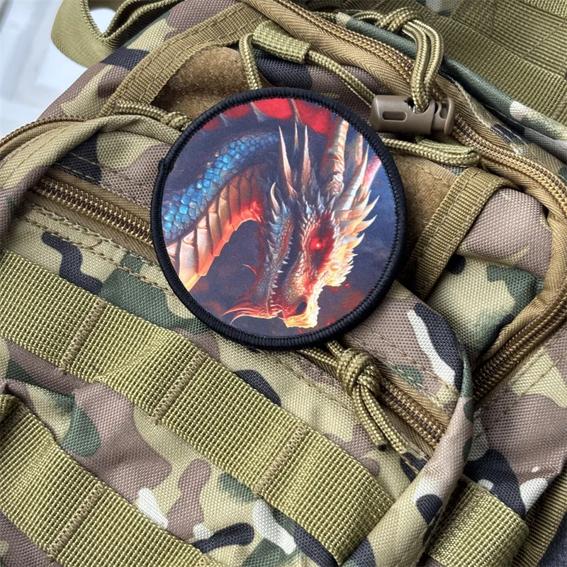 Parche táctico Loong, brazalete impreso, insignia de moral, parches de bucle de gancho, pegatinas para mochila para ropa