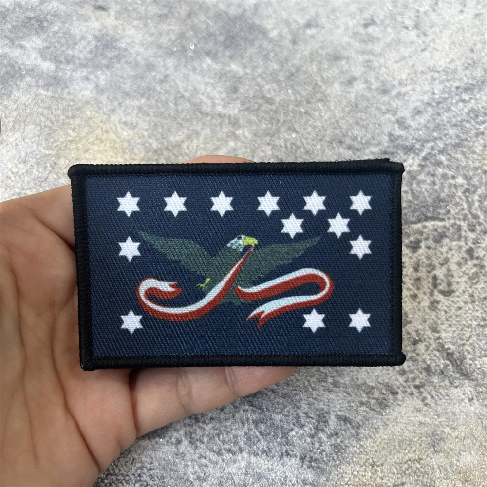 Parche del ejército de la bandera de la rebelión del whisky, insignia de moral táctica, parches impresos de gancho y bucle para ropa, pegatina de equipo militar - imagen 3