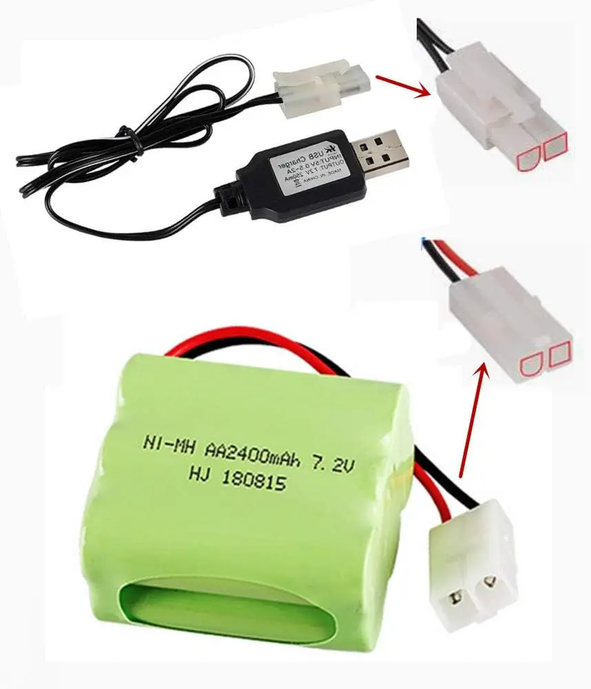 Batería recargable Ni-MH AA de alta capacidad con enchufe de KET-2P, 7,2 V, 2400mAh, para camión RC más popular, barco RC, tanque RC, Dron - imagen 3