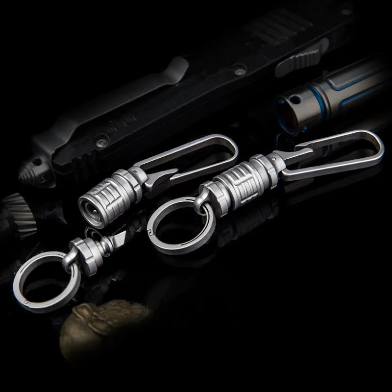 LLavero de aleación de titanio para coche, todo en uno hebilla de cinturón de inserción, apertura de resorte de extracción de velocidad, desmontaje Express - imagen 2