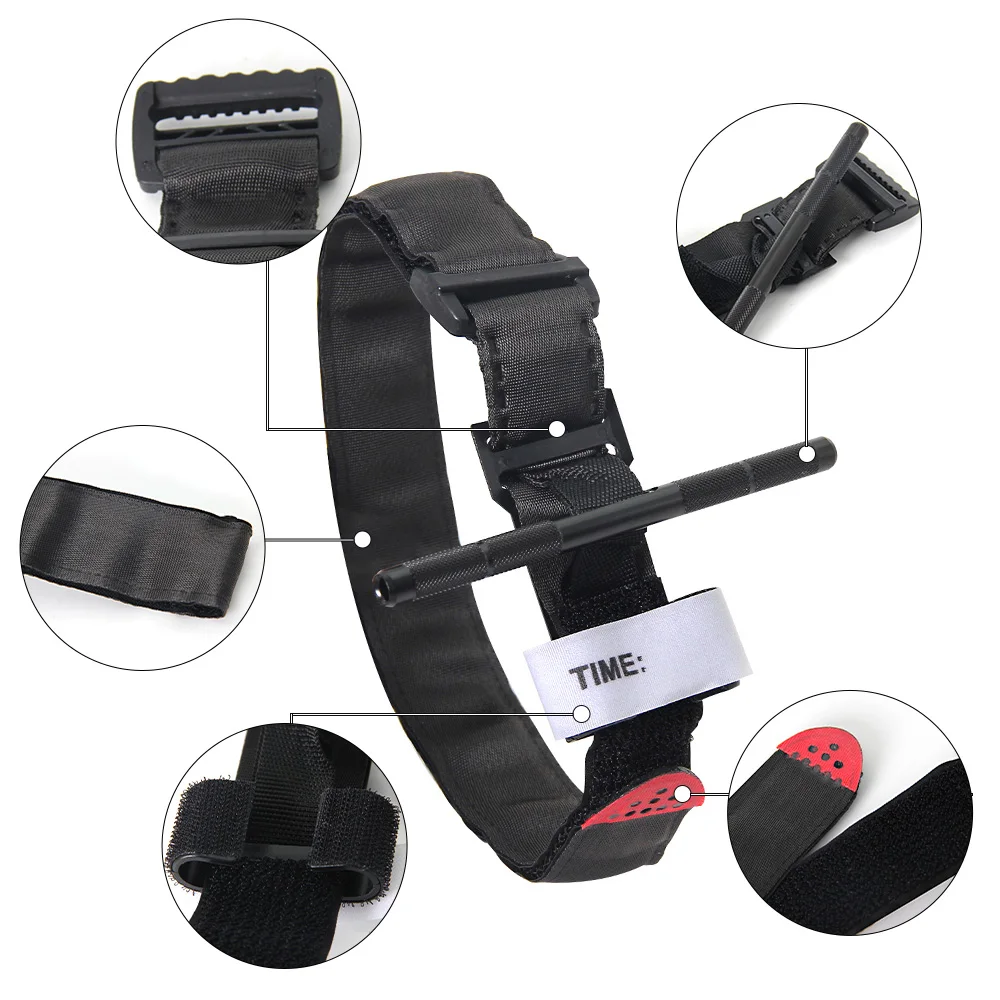 Torniquete táctico de emergencia, varilla de aluminio, operación con una sola mano, suministros de primeros auxilios giratorios, vida de rescate, herramienta de supervivencia al aire libre - imagen 4