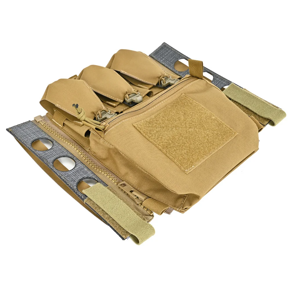 10 #   Panel trasero táctico con cremallera, adaptador de cremallera MOLLE, Base de bolsillo de placa trasera MOLLE FCSK 3,0, chaleco portador de placa para caza - imagen 5