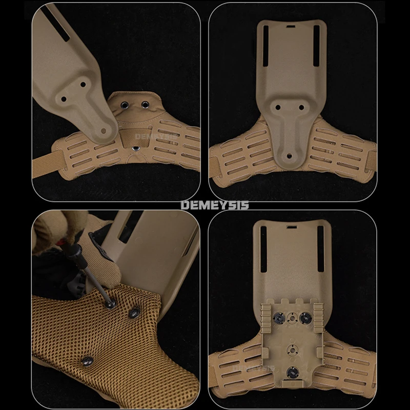 Sistema de Panel de pierna caída táctica, funda de 3 orificios, montaje MOLLE/PALS, Compatible con caza al aire libre, Airsoft, liberación rápida - imagen 5