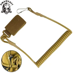 Cordón elástico antipérdida táctico, correa de seguridad de resorte para exteriores, cuerda para pistola para llavero, cadena, linterna, accesorios de caza