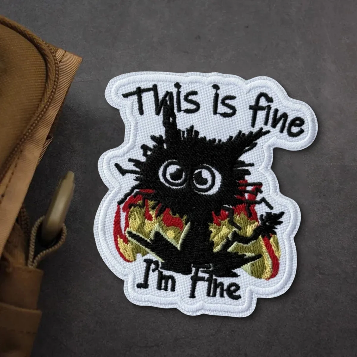 Parche táctico esto es fino, parches bordados con gancho y bucle de gato divertido, insignia de moral, brazalete del ejército militar, pegatinas para mochila