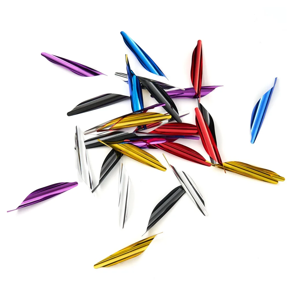 50 Uds. De paletas giratorias de 1,8 ", pluma en espiral, Material de PVC de seis colores, paletas giratorias LH/RH DIY, arco de tiro con arco, accesorios de caza - imagen 3