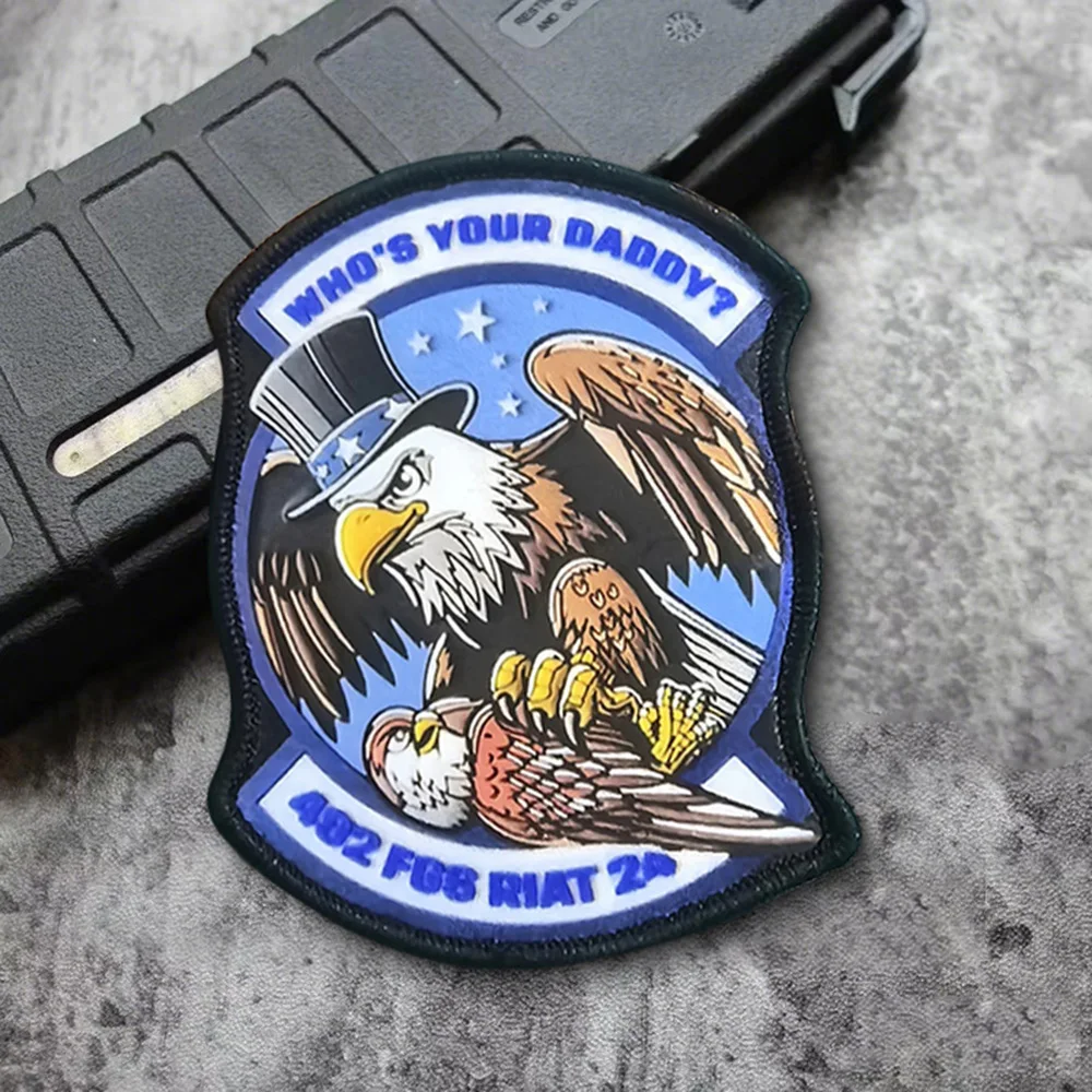 Parches tácticos Who's Your Daddy Eagle para ropa, parche de gancho y bucle, insignia militar, brazalete, pegatinas decorativas para mochila - imagen 4