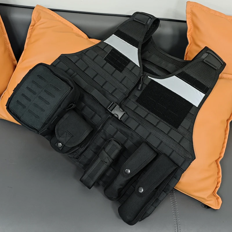Chaleco táctico de servicio Chaleco de combate multifuncional transpirable negro Chaleco de patrulla - imagen 3
