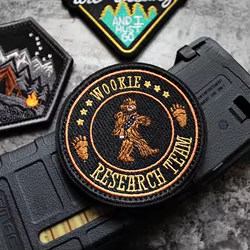 Accesorios para bolsas al aire libre, insignias bordadas de Chewbacca Wookie, brazaletes de Chewbacca, costura artesanal, mochila de moral, parches de gancho