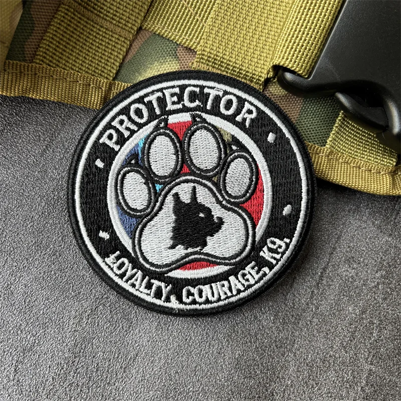 Parche táctico bordado K9 protector – con velcro, para uniforme - imagen 5