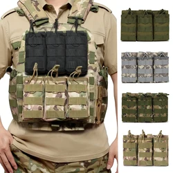 Bolsa triple Molle hecha de material de tela Oxford, duradera y adecuada para montaje al aire libre y de chaleco