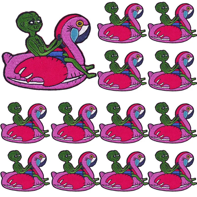 Prajna-parches bordados de corazón para ropa, 10 piezas, Van Gogh Waves, Alien, UFO, planchar para ropa, Punk, Calavera - imagen 5