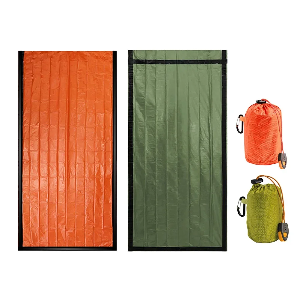 Saco de dormir de emergencia, mantas térmicas para dormir con película de aluminio, impermeable, a prueba de viento, manta de supervivencia cálida para acampar y hacer senderismo ﻿ - imagen 2