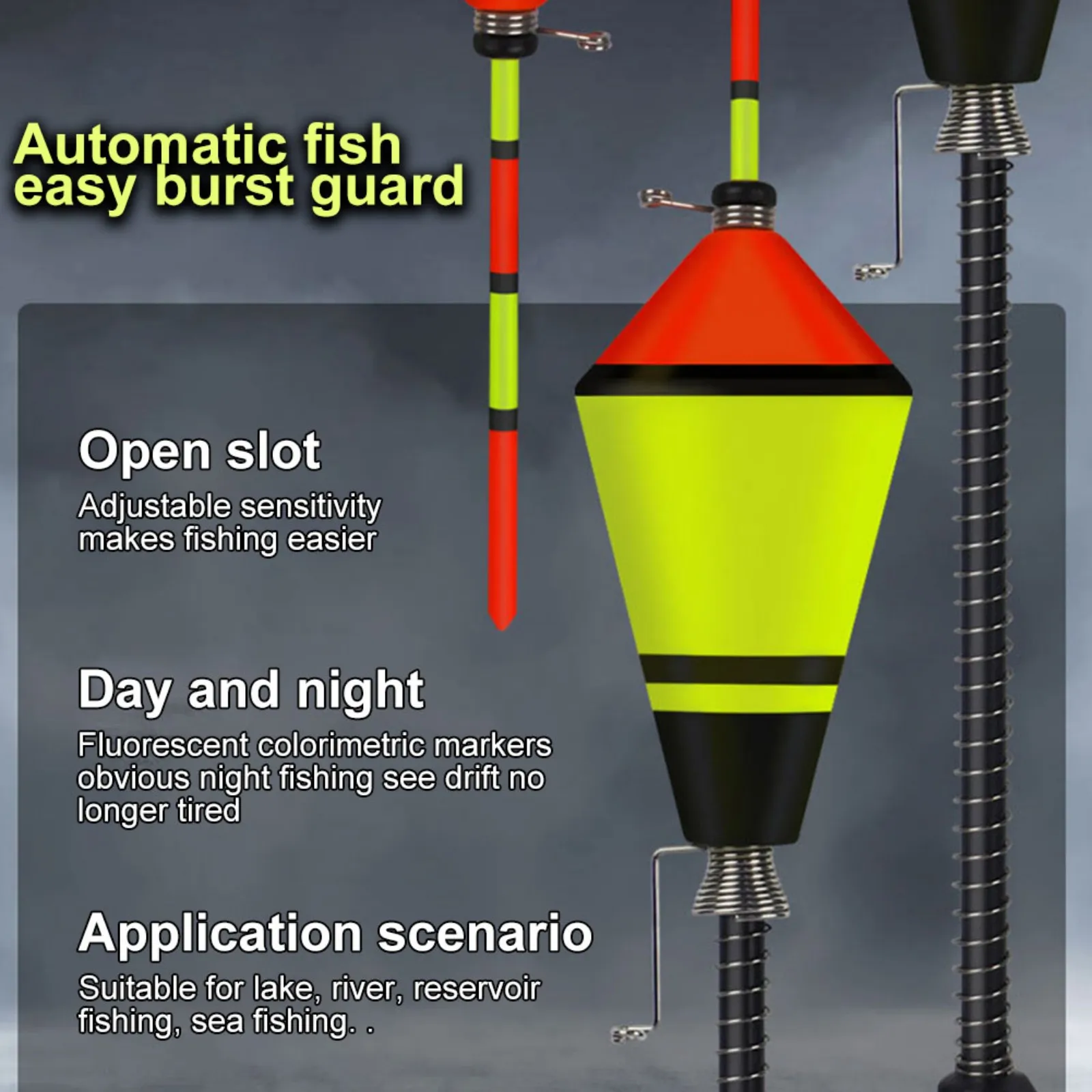 Anzuelos flotantes de pesca automáticos luminosos portátiles, accesorios de pesca, juego de Bobber de pesca rápida, dispositivo de flotador de pesca - imagen 3