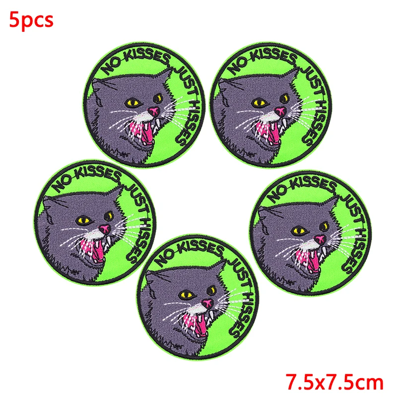 5 unids/lote de parches bordados de flores de animales para ropa, parche bordado con letras, parches para planchar para ropa, pegatinas para mochila - imagen 3