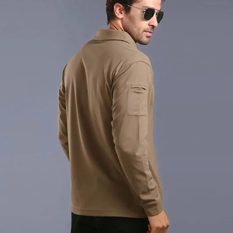 UPF 50+ Camisas de pesca de manga larga, camisetas de trabajo tácticas informales, camisa de carga informal para hombre, camisas de senderismo, Polos multifunción - imagen 2