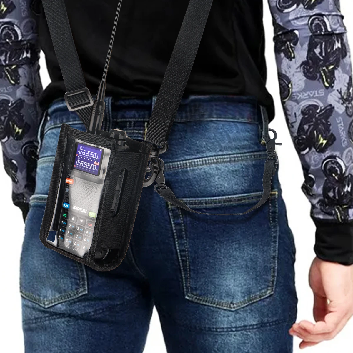 ABBREE-funda de Radio con correa antideslizante de nailon, compatible con Baofeng MSC 20A 20B 20C 20D 20K, correa para escalar al aire libre - imagen 5