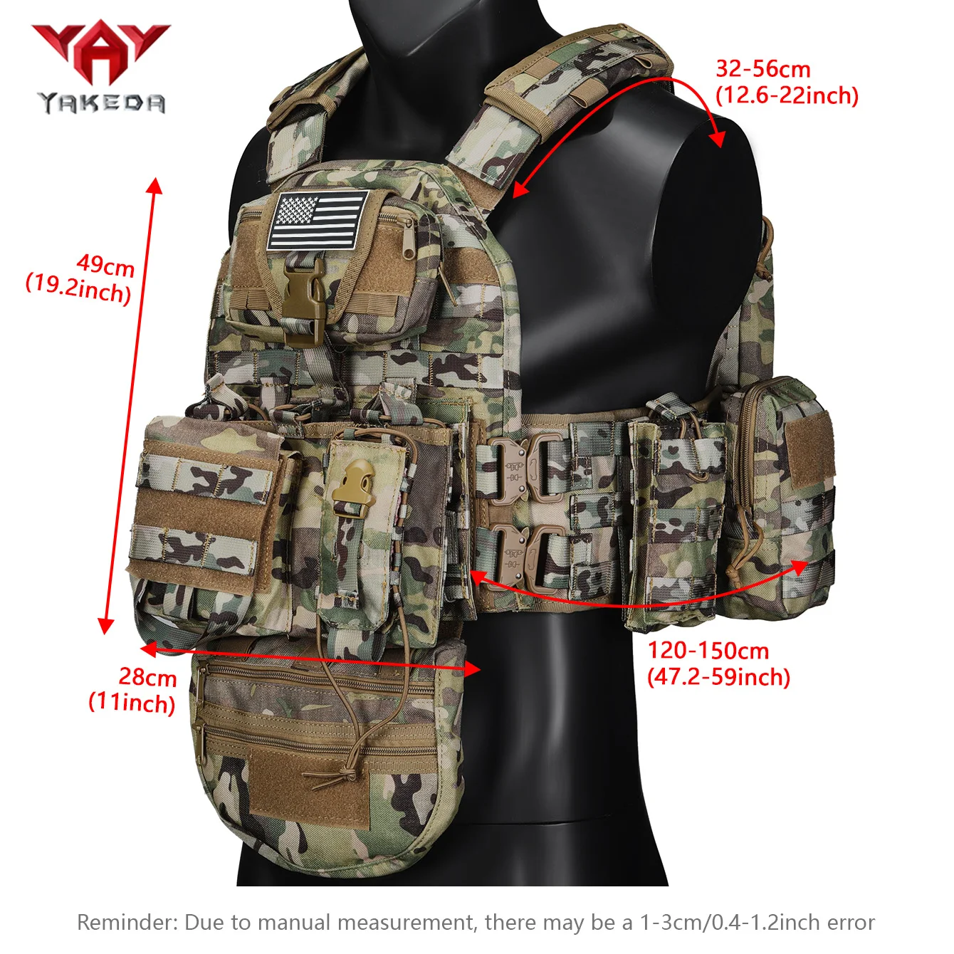 Chaleco de caza con sistema YAKEDA PALS, cuatro chalecos deportivos con cierre de liberación rápida de metal, adecuados para caza y supervivencia en la naturaleza - imagen 4