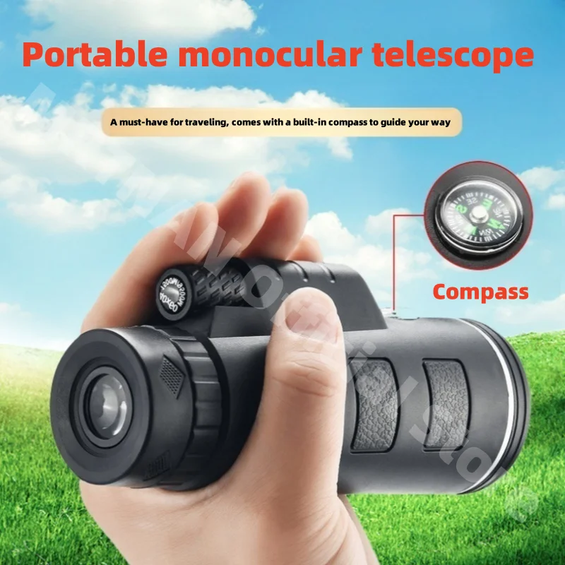 Telescopio Monocular 40X60, potente binoculares con Zoom de alta definición y visión nocturna baja con soporte para teléfono inteligente para caza y Camping - imagen 2
