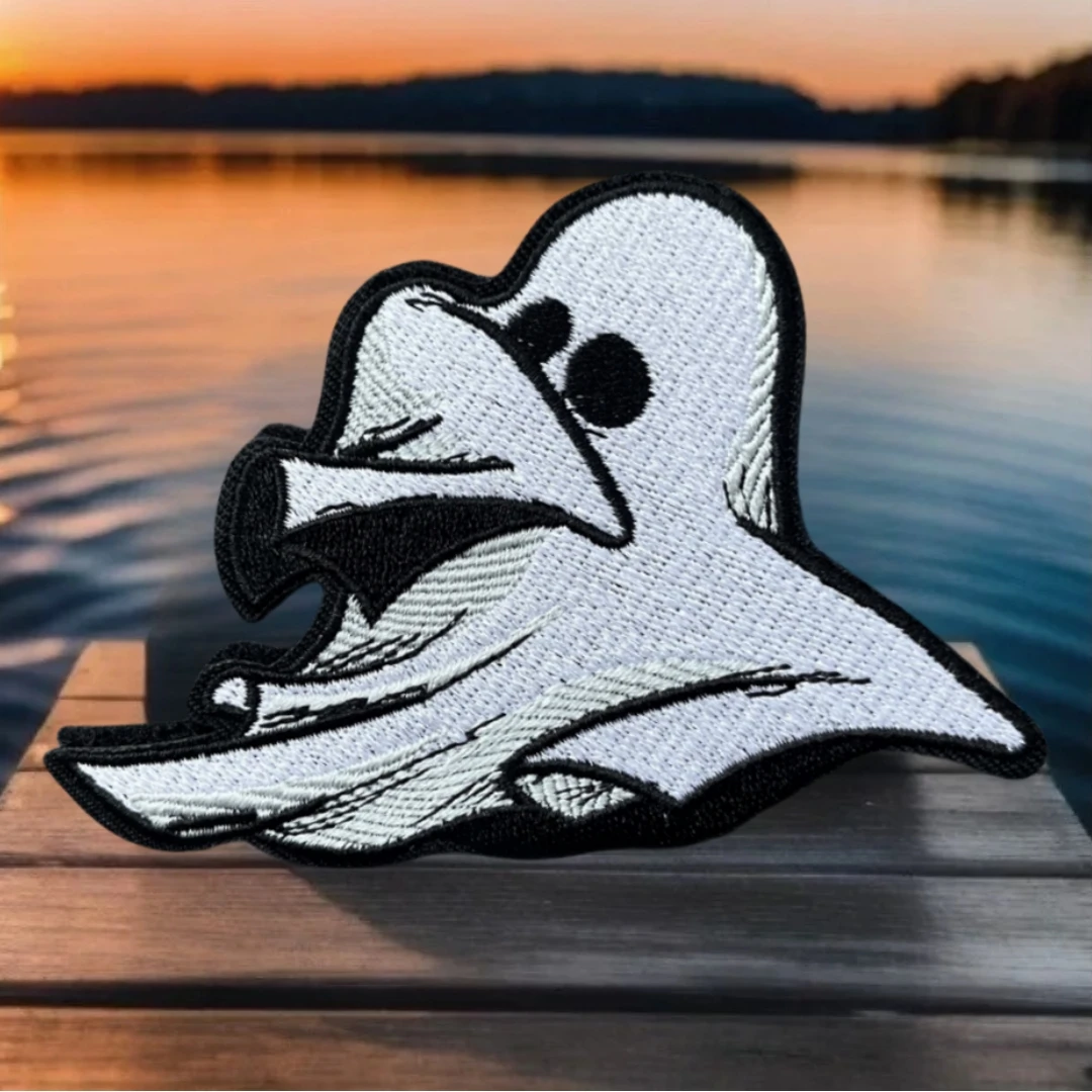 Parches de gancho y bucle bordados de fantasma de Halloween para ropa, insignia de moral militar, pegatina decorativa para mochila táctica