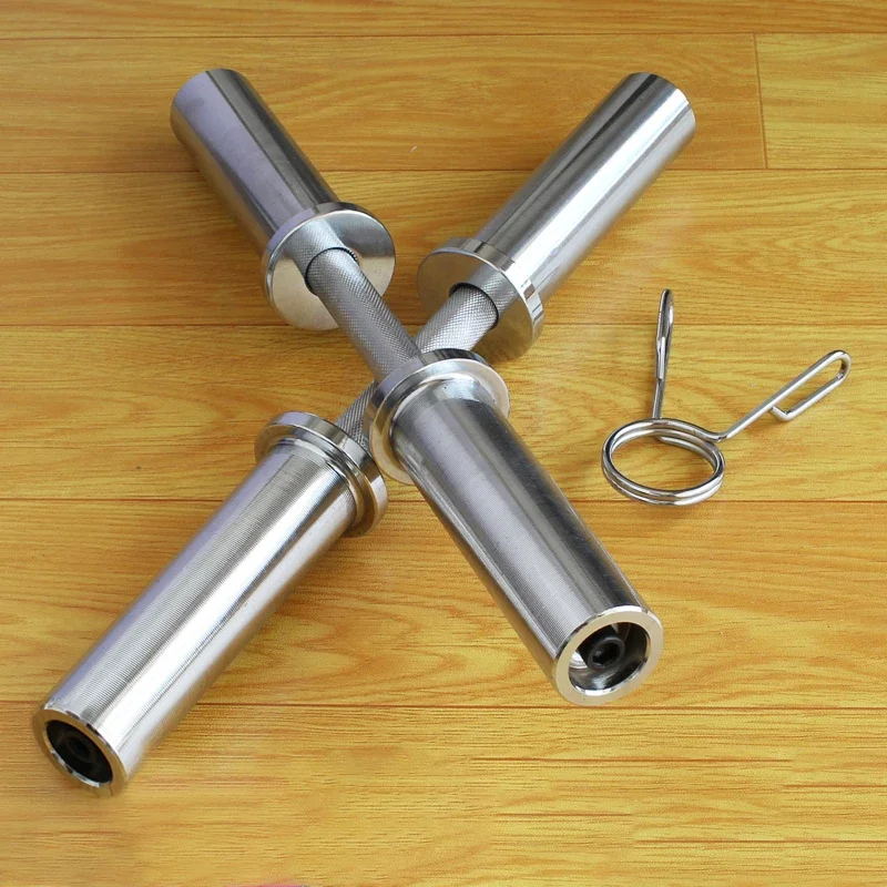 Barra de mancuernas de Fitness ajustable de 50mm con abrazaderas, juego de mango de barra roscado estándar sólido para gimnasio, ejercicio de levantamiento de pesas en casa - imagen 4