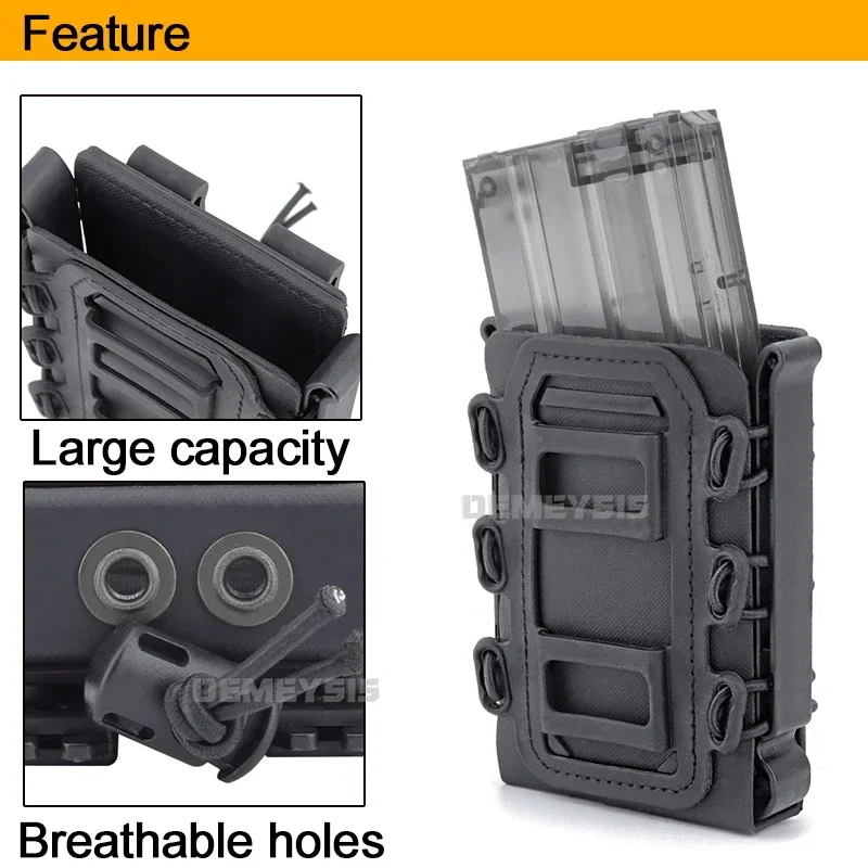 Bolsa táctica para revistas, funda con funda para Mag rápida, Rifle de Paintball Airsoft, 7,62mm, Molle Softshell Mag Carrier para M4 AR15 M16 AK - imagen 4