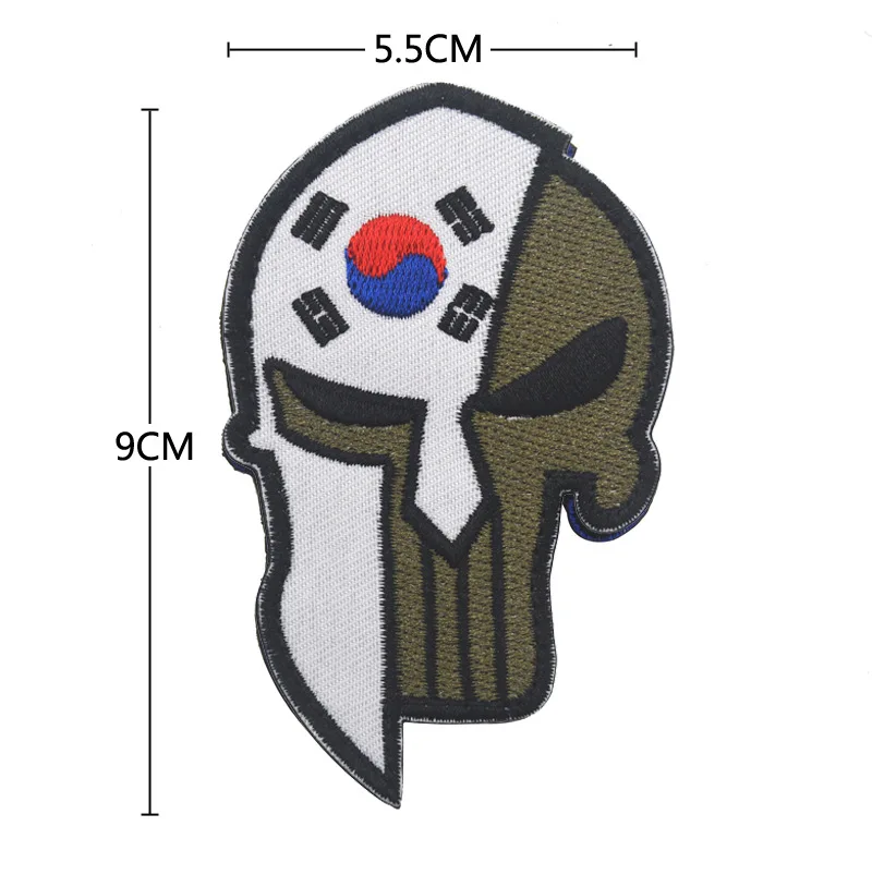 Accesorios para bolsas al aire libre, brazalete bordado con diagrama asiático Taiji, chaqueta de mochila con bandera coreana, parche de gancho y bucle DIY - imagen 5