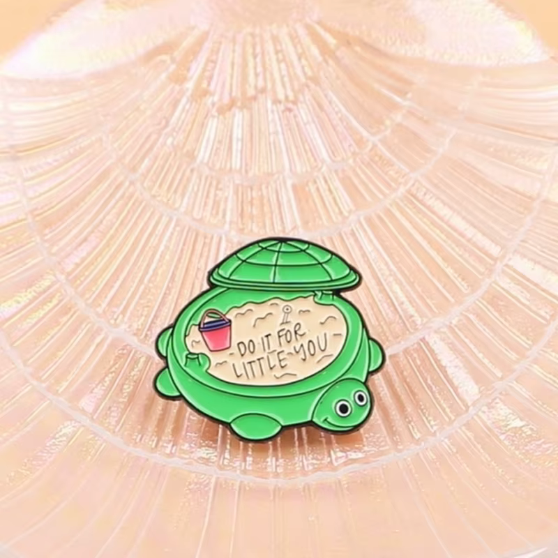 Pin de esmalte tortuga motivacional de autocuidado mental