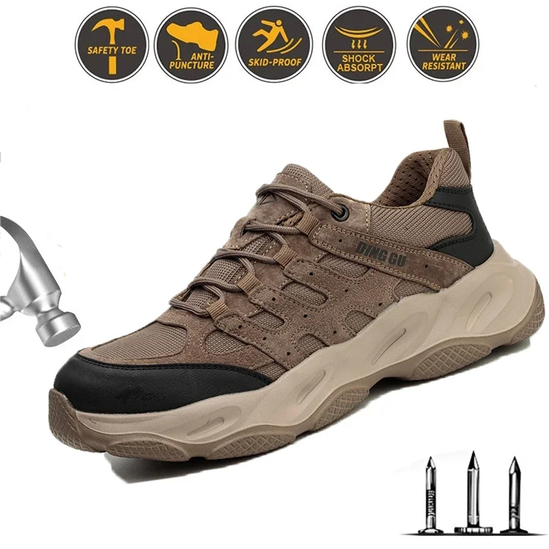 Nuevos zapatos de seguridad para hombre, botas protectoras de seguridad deportivas antigolpes y antipinchazos para el trabajo, zapatos de senderismo para hombre - imagen 2